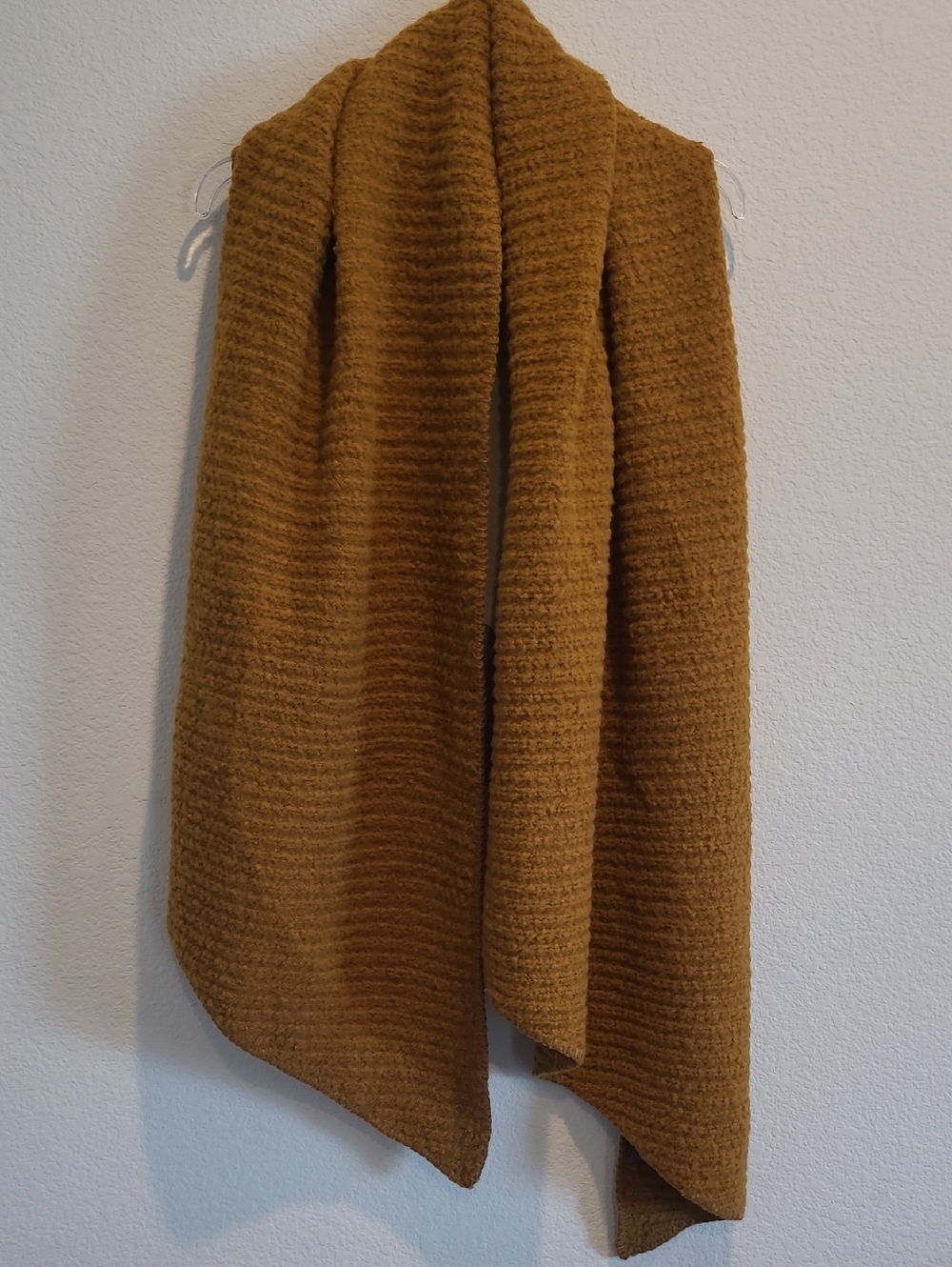 Anthropologie Mustard Gold/Yellow Cozy Knit Shawl Scarf OS - Picture 2 of 5
